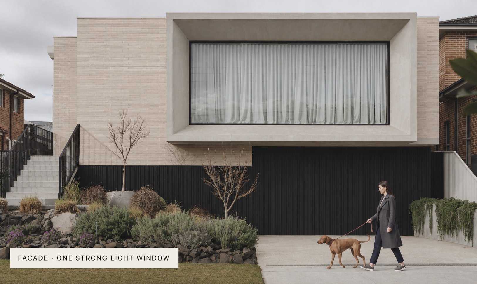 Same facade in flat light